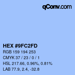 Color code: HEX #9FC2FD | qconv.com