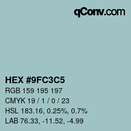 Color code: HEX #9FC3C5 | qconv.com