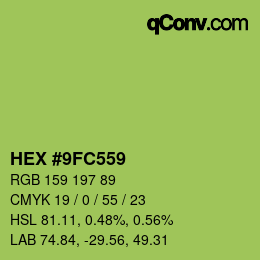 Color code: HEX #9FC559 | qconv.com