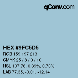 Color code: HEX #9FC5D5 | qconv.com