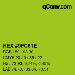 Color code: HEX #9FC61E | qconv.com