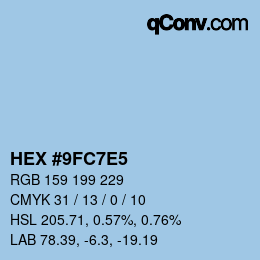 Color code: HEX #9FC7E5 | qconv.com
