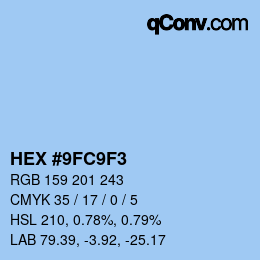 Color code: HEX #9FC9F3 | qconv.com