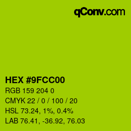 Color code: HEX #9FCC00 | qconv.com