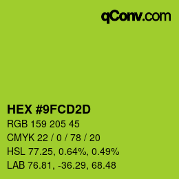 Color code: HEX #9FCD2D | qconv.com