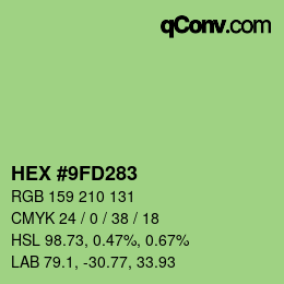 Color code: HEX #9FD283 | qconv.com