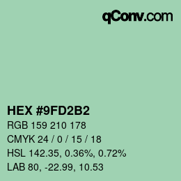 Color code: HEX #9FD2B2 | qconv.com