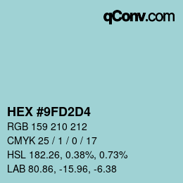 Color code: HEX #9FD2D4 | qconv.com