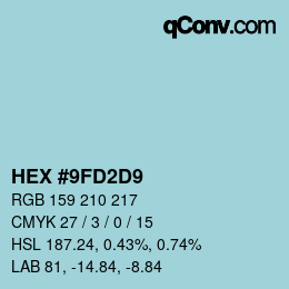 Color code: HEX #9FD2D9 | qconv.com