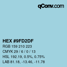 Color code: HEX #9FD2DF | qconv.com