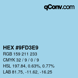 Color code: HEX #9FD3E9 | qconv.com