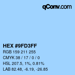 Color code: HEX #9FD3FF | qconv.com