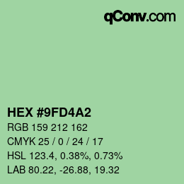 Color code: HEX #9FD4A2 | qconv.com
