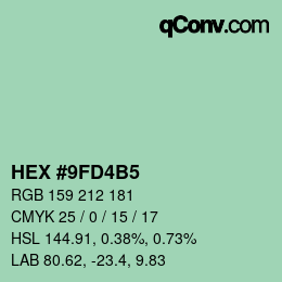 Color code: HEX #9FD4B5 | qconv.com