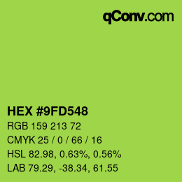 Color code: HEX #9FD548 | qconv.com