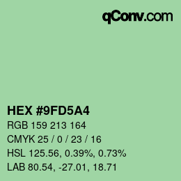 Color code: HEX #9FD5A4 | qconv.com
