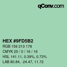 Color code: HEX #9FD5B2 | qconv.com