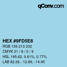 Color code: HEX #9FD5E8 | qconv.com