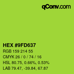 Color code: HEX #9FD637 | qconv.com