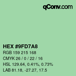 Color code: HEX #9FD7A8 | qconv.com