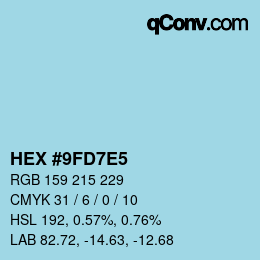 Color code: HEX #9FD7E5 | qconv.com