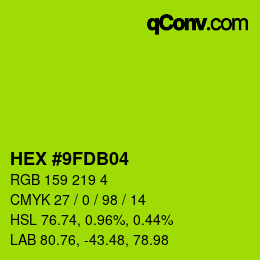 Color code: HEX #9FDB04 | qconv.com