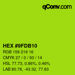 颜色代码: HEX #9FDB10 | qconv.com