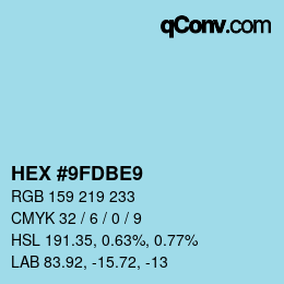Color code: HEX #9FDBE9 | qconv.com