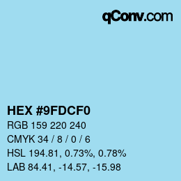 Color code: HEX #9FDCF0 | qconv.com