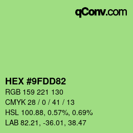 カラーコード: HEX #9FDD82 | qconv.com