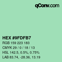 カラーコード: HEX #9FDFB7 | qconv.com