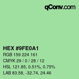 カラーコード: HEX #9FE0A1 | qconv.com