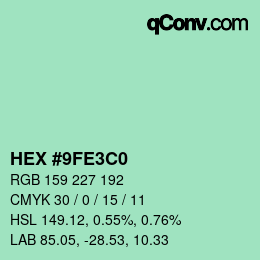 Color code: HEX #9FE3C0 | qconv.com