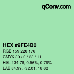 Color code: HEX #9FE4B0 | qconv.com