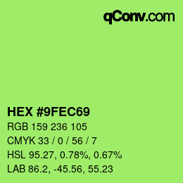 Color code: HEX #9FEC69 | qconv.com