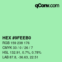 Color code: HEX #9FEEB0 | qconv.com