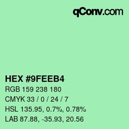 カラーコード: HEX #9FEEB4 | qconv.com