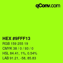 Color code: HEX #9FFF13 | qconv.com