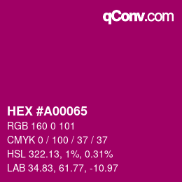 Color code: HEX #A00065 | qconv.com
