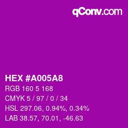 Color code: HEX #A005A8 | qconv.com