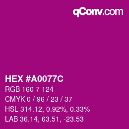 Color code: HEX #A0077C | qconv.com