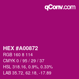 Color code: HEX #A00872 | qconv.com
