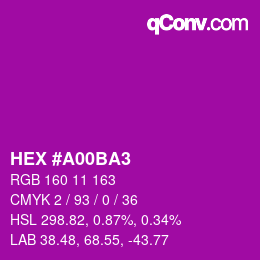 颜色代码: HEX #A00BA3 | qconv.com