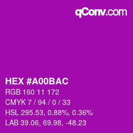 Color code: HEX #A00BAC | qconv.com