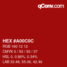 Color code: HEX #A00C0C | qconv.com