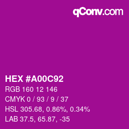カラーコード: HEX #A00C92 | qconv.com