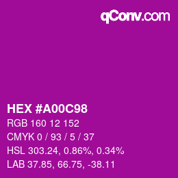 Color code: HEX #A00C98 | qconv.com