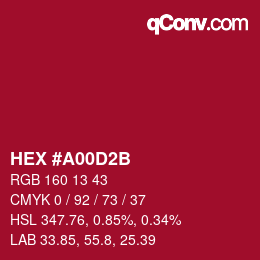 Color code: HEX #A00D2B | qconv.com
