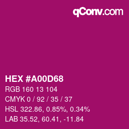 Color code: HEX #A00D68 | qconv.com