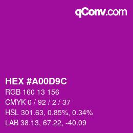 Color code: HEX #A00D9C | qconv.com